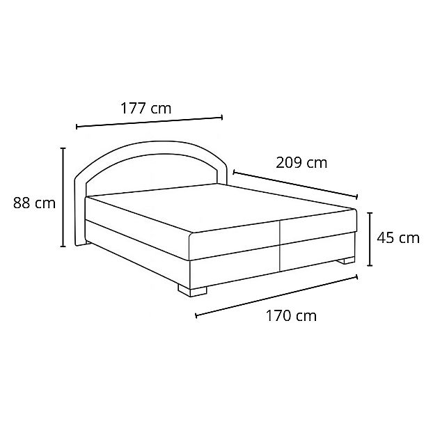 Postel LENKA - HIT 170cm, s matracemi, s roštem a s úložným prostorem - Obrázek 7