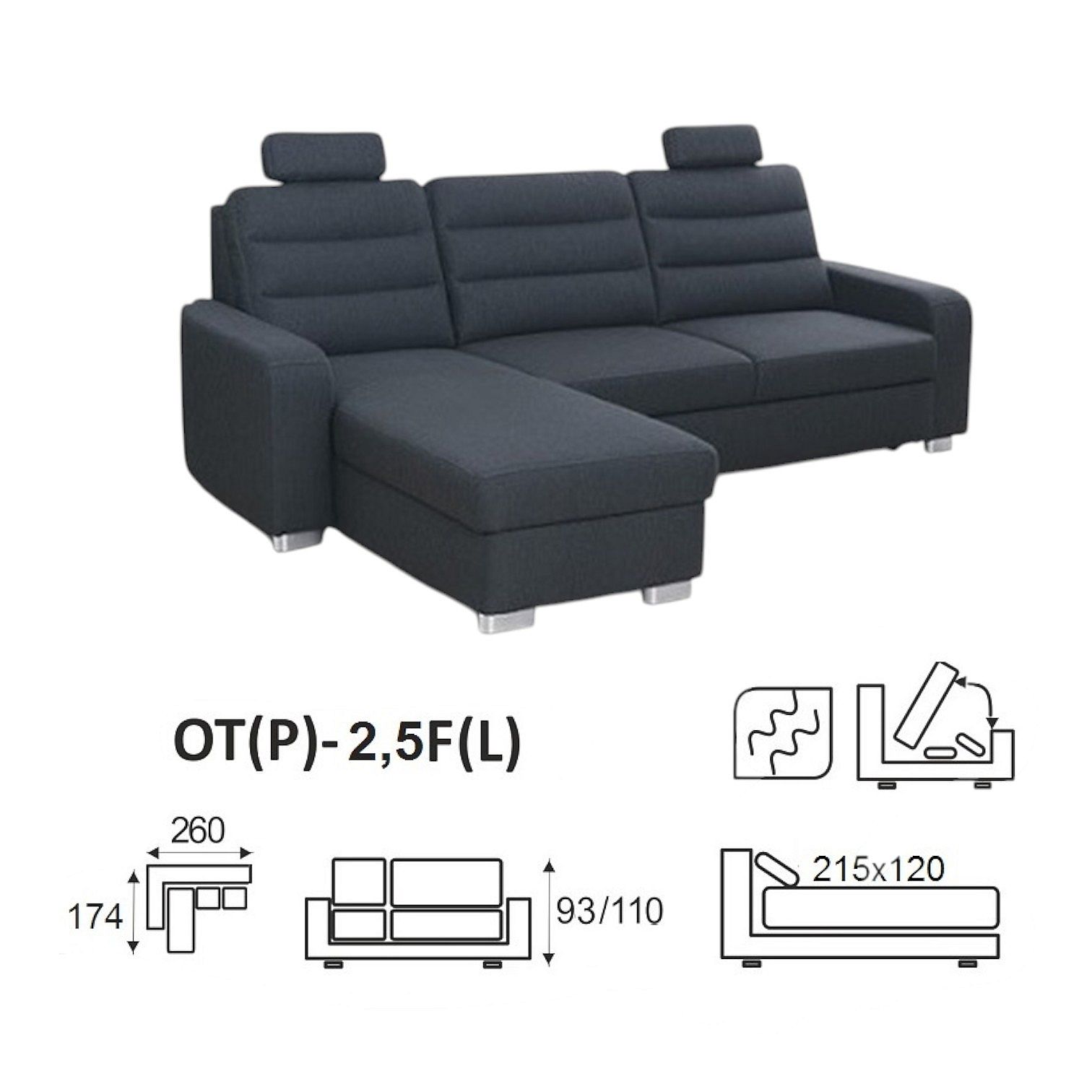 Sedací souprava BORNEO OT-2.5F - Obrázek 8