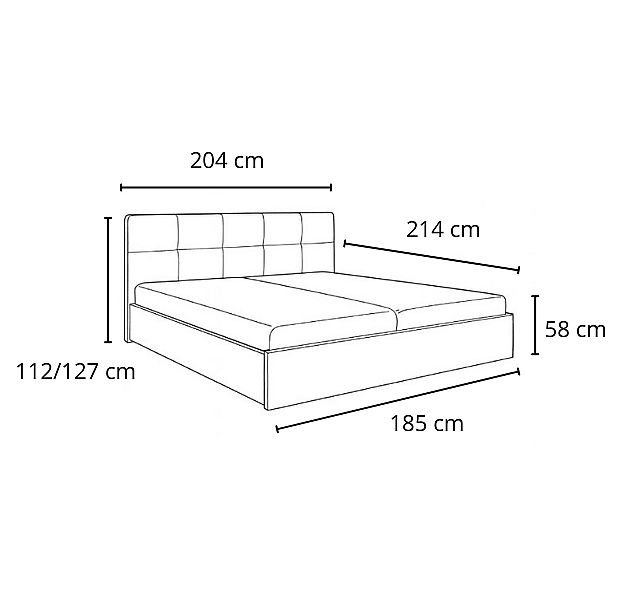 Postel GERDA 2 180cm, s roštem a s úložným prostorem - Obrázek 6